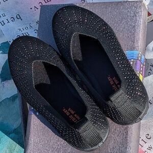 bernie mev. Kids Black Sparkle Flats (New)
